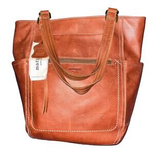 Margot Brown Leather Tote Bag with Structured Design